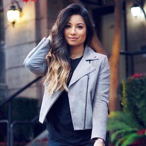 Taupe Suede Moto Jacket